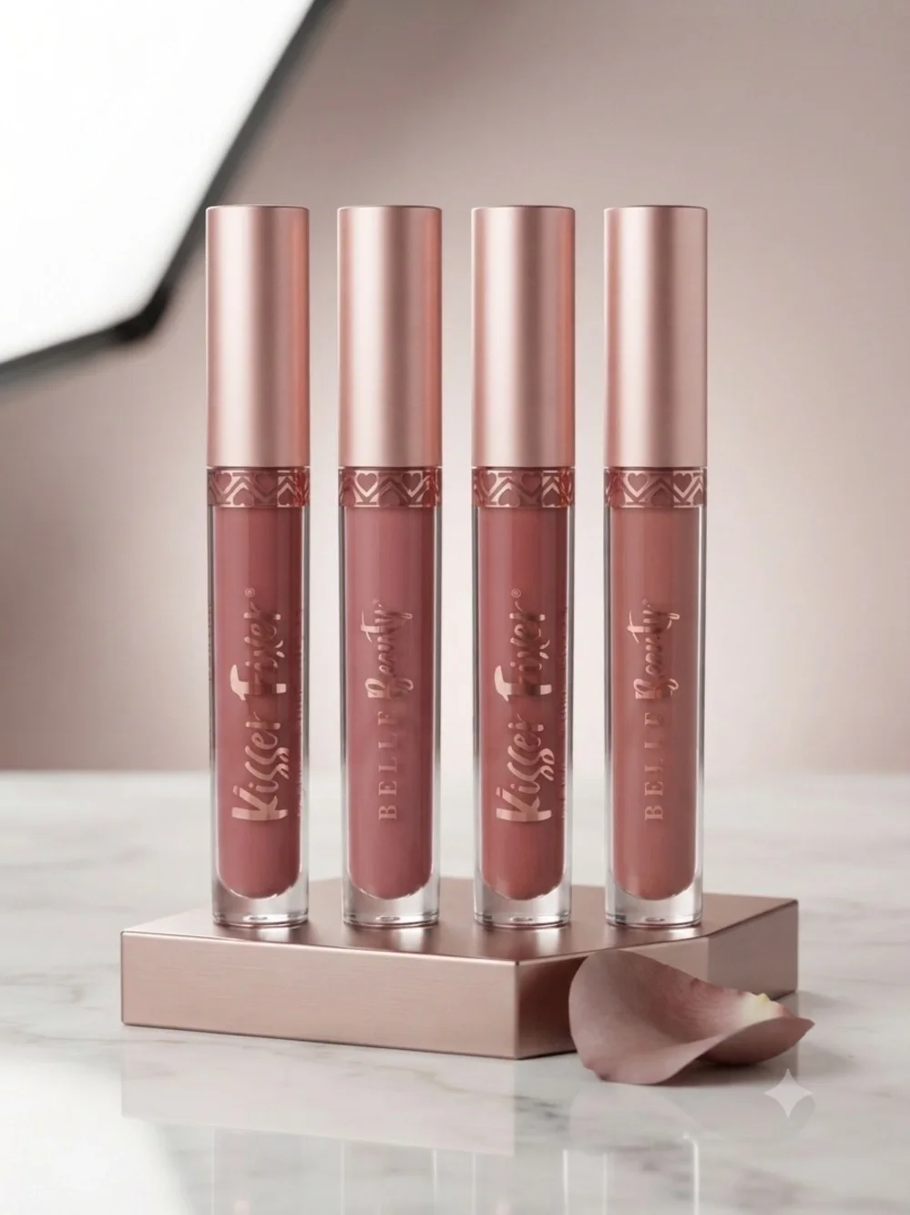 Bundle of 4! Belle Beauty Kisser Fixer Lip Gloss - Mauve Nude
